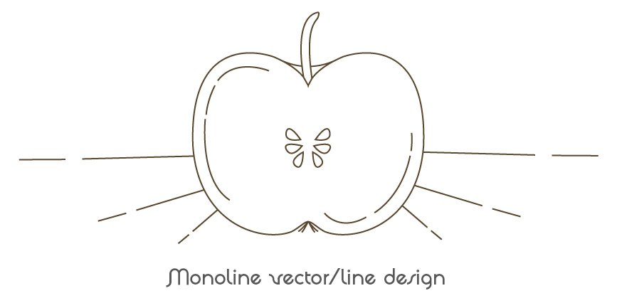 pomme monoline vector