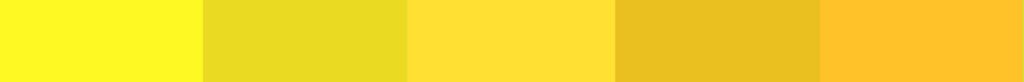 Voici une palette de cinq jaunes différents