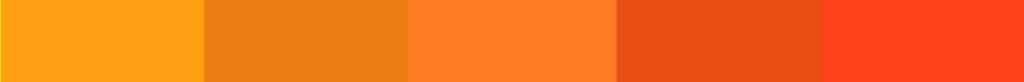 Voici une palette de cinq oranges différents