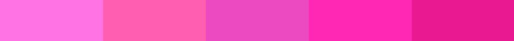 Voici une palette de cinq roses différents