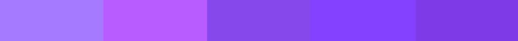 Voici une palette de cinq violets différents