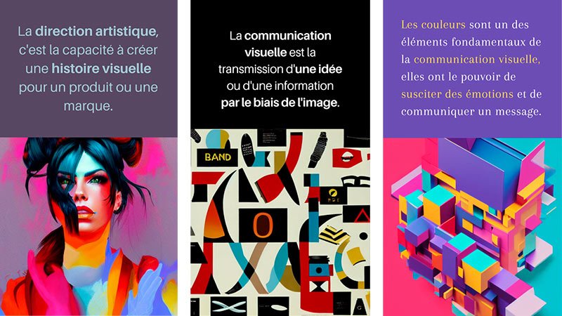 Exemples de postes Insta fait avec des IA