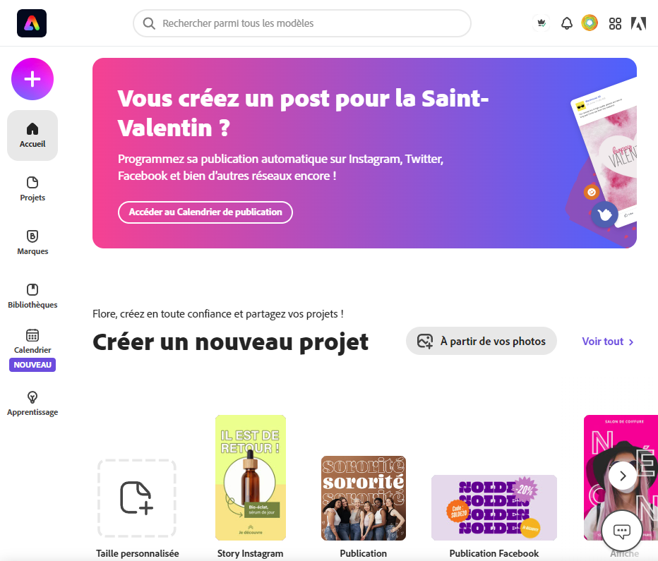 Comparaison entre Adobe Express et Canva