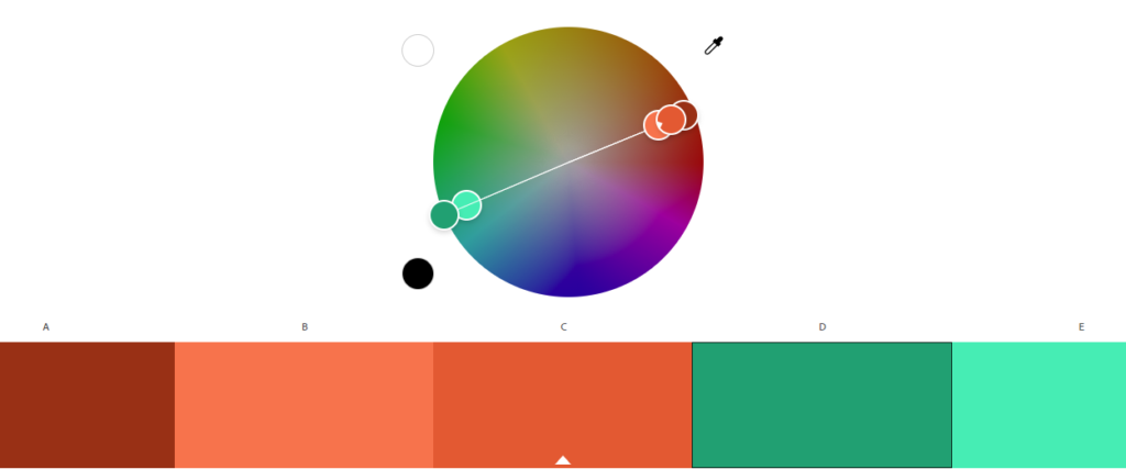 roue chromatique avec couleurs complémentaires