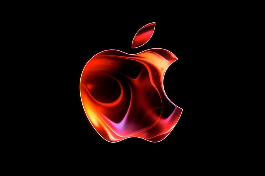 logo apple en feu