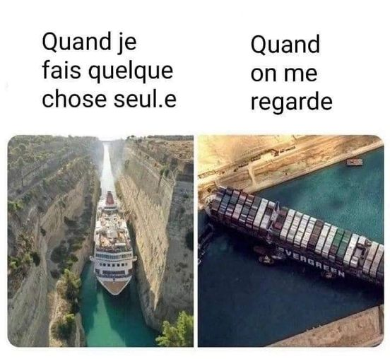 meme humorsitique quand je travaille seul ou qu'on me regarde
