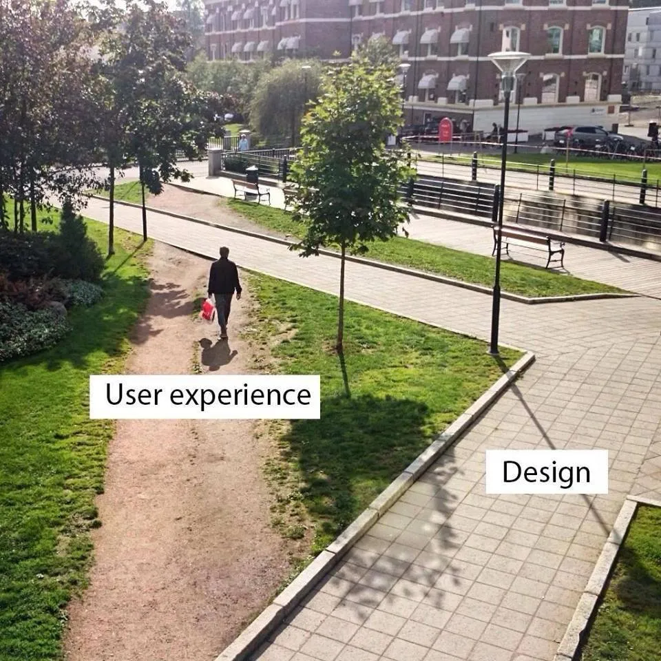 un meme explicatif. On comprend rapidement et visuellement ce qu'est l'expérience utilisateur face au design