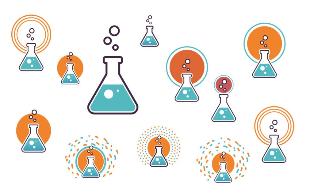redesign de logos avec des fioles, logo fioles, logo potions
