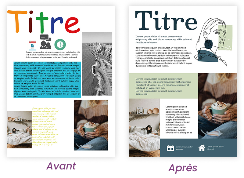 identité visuelle avant après