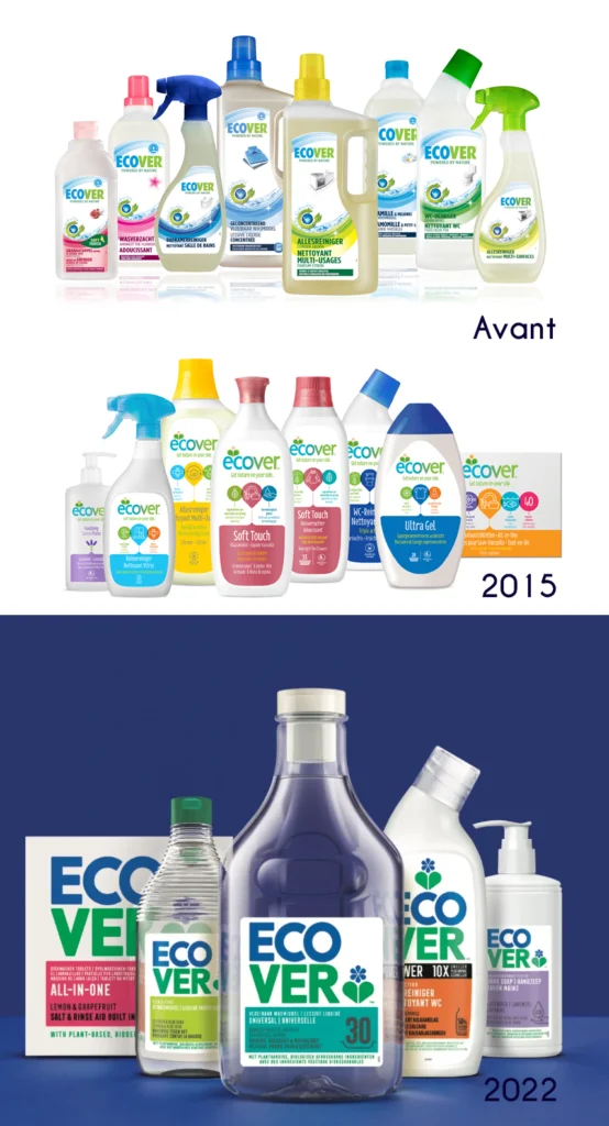 rebranding de la marque de produits ménagers écologique ecover