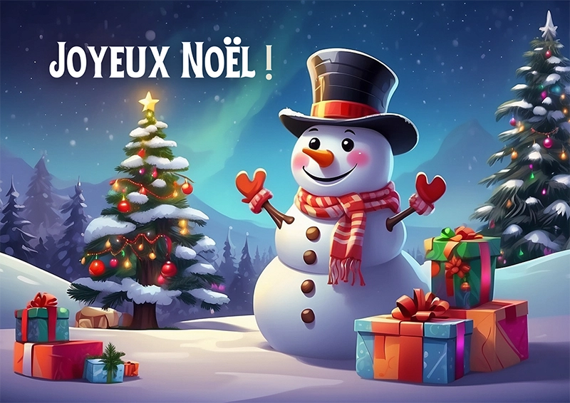 Une affiche de Noël avec écrit "Joyeux Noël" dessus
