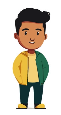 Personnage représentant un graphiste artiste généra par l'intelligence artificielle d'Illustrator.