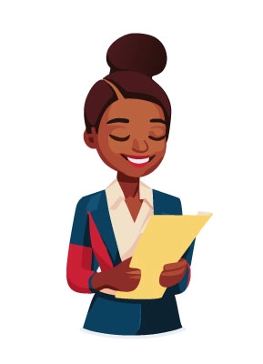 une entrepreneure qui regarde un graphique. Image faite avec l'intelligence artificielle d'Illustrator