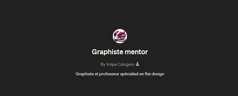 Interface du GPT Graphiste Mentor