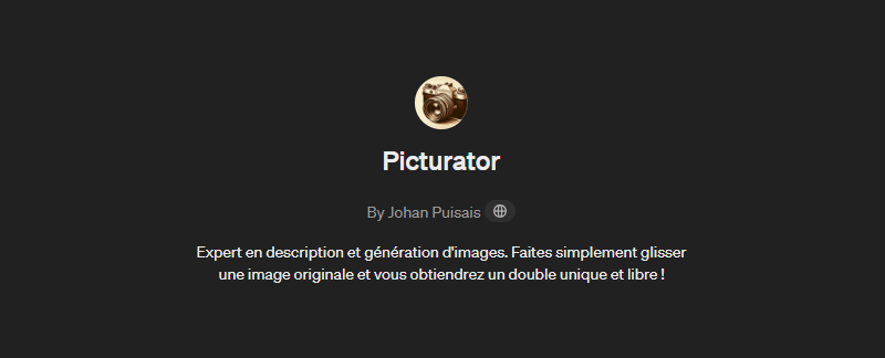 Interface du GPT de Picturator