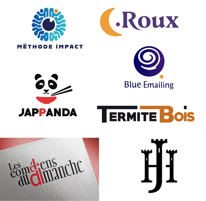 Ensemble de logos pour le branding d'entreprise avec design épuré.