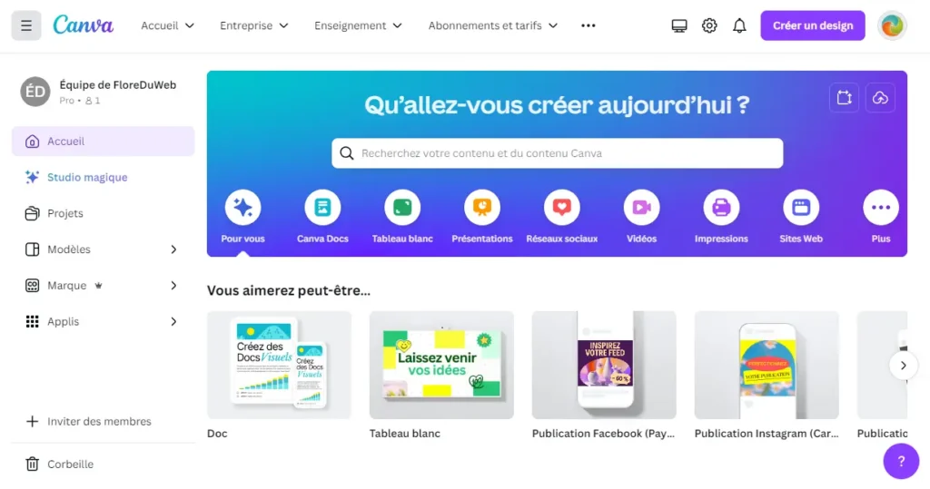exemple de création avec le graphisme de Canva