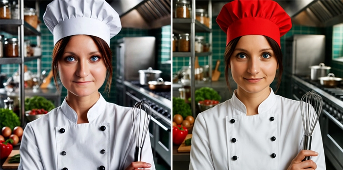 transformation photo IA ChatGPT chapeau rouge