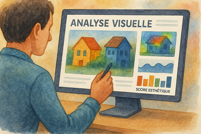 capture d’écran d’un outil d’analyse visuelle basé sur l’esthétique computationnelle