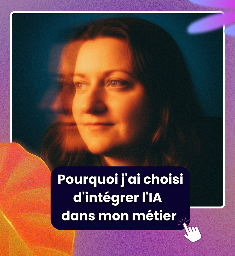 Portrait artistique graphiste formatrice intelligence artificielle design