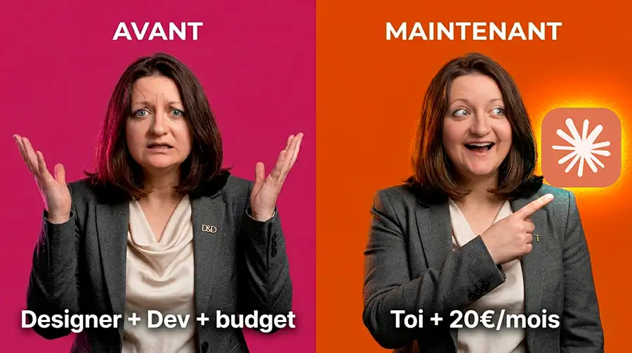 Miniature vidéo Claude Design avant après créer interface sans designer ni développeur