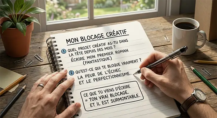 exercice écrit pour identifier son blocage créatif et passer à l'action