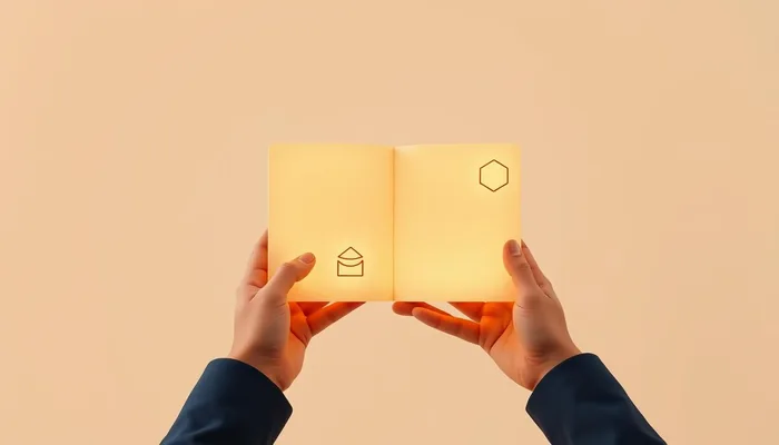 Deux mains tendant un document lumineux, un brief créatif clair