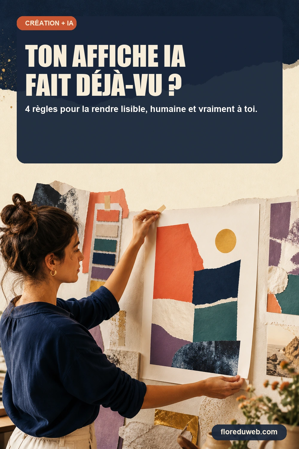 Épingle Pinterest : rendre une affiche IA plus lisible, humaine et personnelle